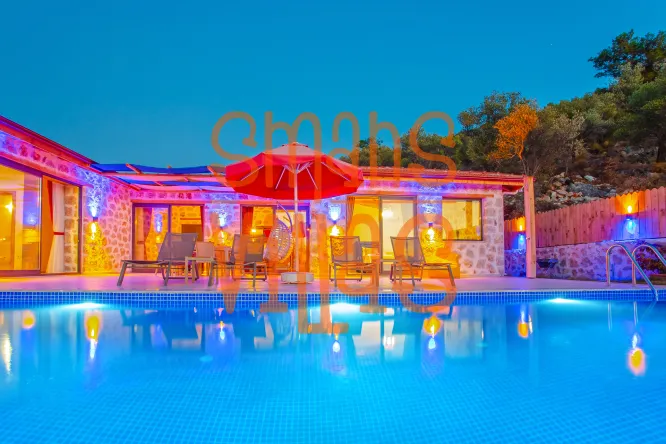 Luxurious 2-Bedroom Villa Yiğit 2 with Private Pool in Kalkan - Ideal for Family, Friends, and Honeymooners